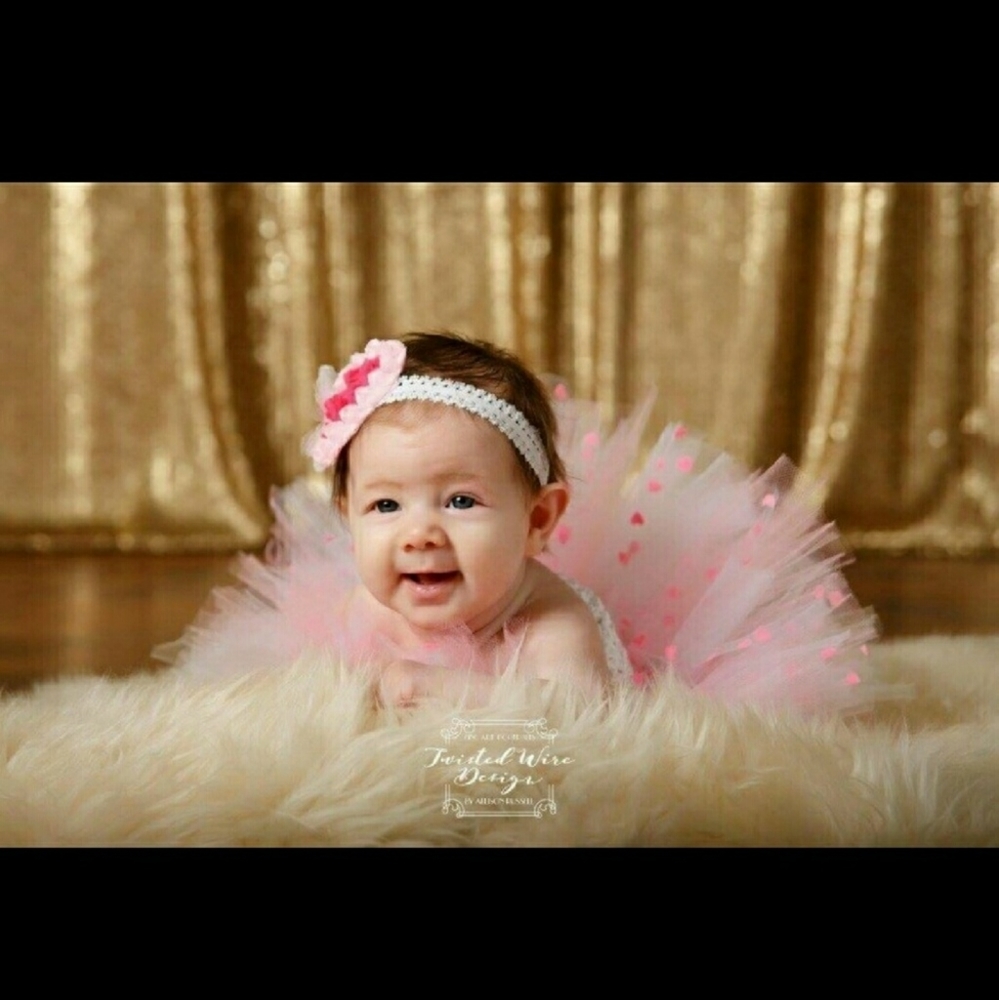 Valentine's day hearts pink tutu dress